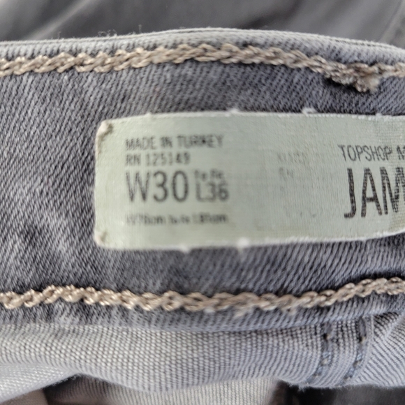 Womans Top Shop Moto Tall Jeans 30 x 36 Gray Jamie Skinny - Picture 10 of 11